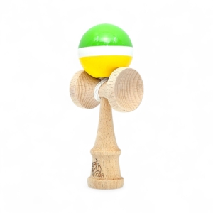 Kendama Bull White Stripe sticky green-yellow , cupe mari