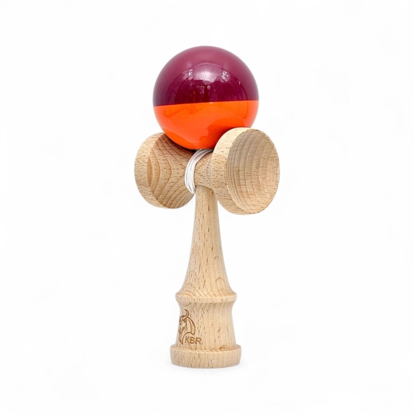 Kendama Motz half RUBBER rosu-alb Originala - Kendama KBR