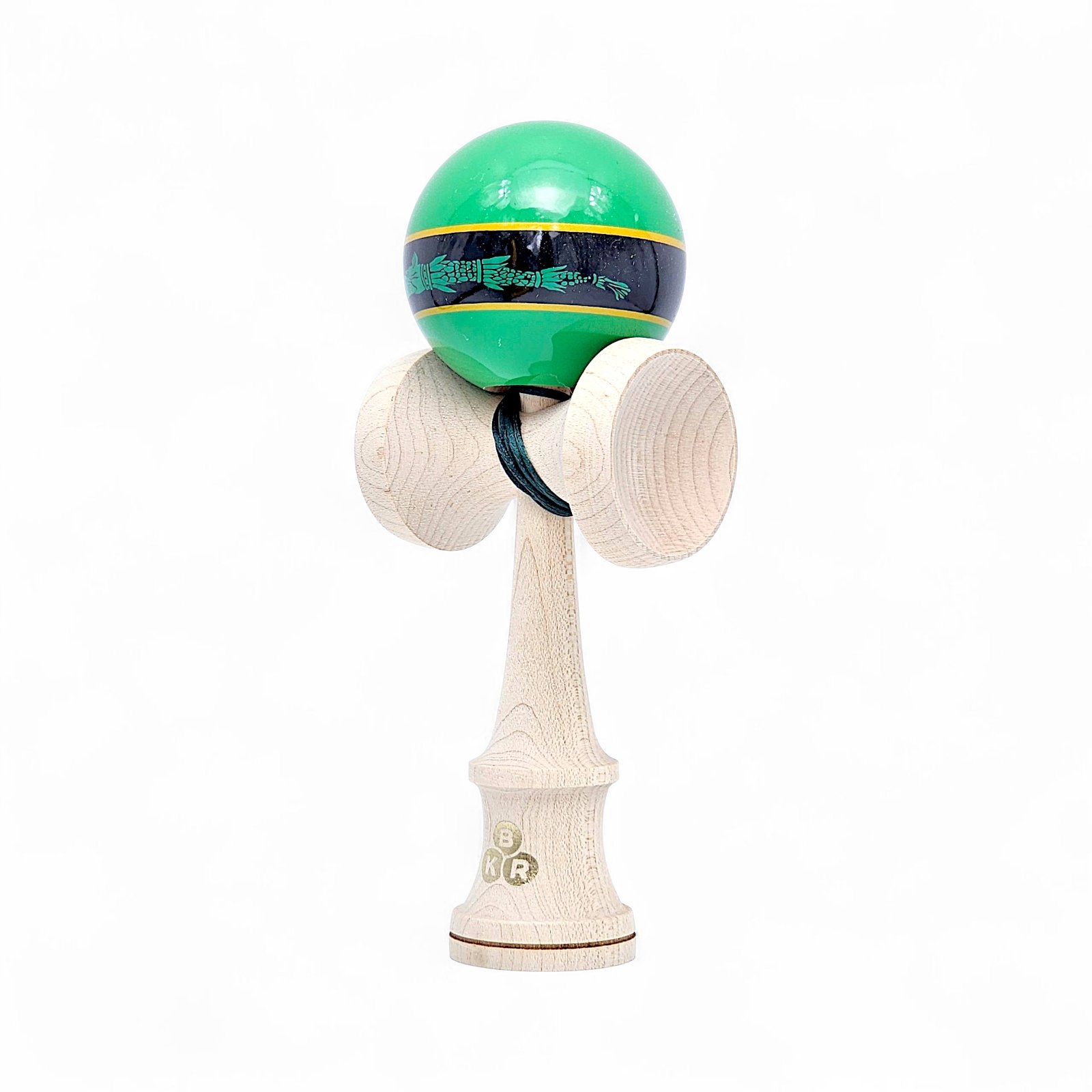 Kendama KBR Savage green MAPLE cu noul ken KBR big cups, lupul Dacic 5