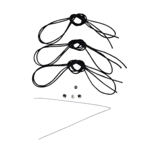 ata pentru kendama, 3x70cm cu 3 bilute si un spiner, culoare neagra