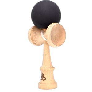 01-Kendama KBR Solid rubber grip Black, cu noul ken KBR big cups & balance hole